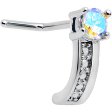 Load image into Gallery viewer, 20G 1/4 Aurora Gem Texture Glam Faux Hoop L Shape Nose Ring