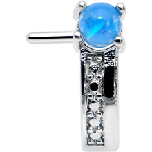 Load image into Gallery viewer, 20G 1/4 Blue Faux Opal Texture Glam Faux Hoop L Shape Nose Ring