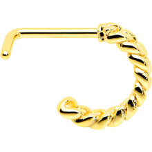 Load image into Gallery viewer, 20G 1/4 Gold Tone Loving Links Faux Hoop L Shaped Nose Ring