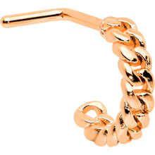 将图片加载到图库查看器,20G 1/4 Rose Gold Tone Loving Links Faux Hoop L Shaped Nose Ring