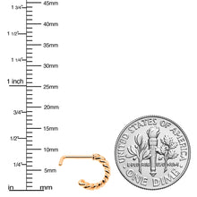 将图片加载到图库查看器,20G 1/4 Rose Gold Tone Loving Links Faux Hoop L Shaped Nose Ring