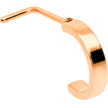 Load image into Gallery viewer, 20G 1/4 Rose Gold Tone Simply Smooth Faux Hoop L Shape Nose Ring