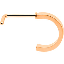 Load image into Gallery viewer, 20G 1/4 Rose Gold Tone Simply Smooth Faux Hoop L Shape Nose Ring