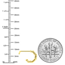 Load image into Gallery viewer, 20G 1/4 Gold Tone Wicked Wire Faux Hoop L Shape Nose Ring