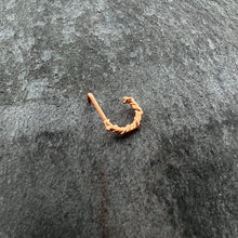 Load image into Gallery viewer, 20G 1/4 Rose Gold Tone Wicked Wire Faux Hoop L Shape Nose Ring