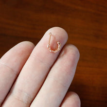 Load image into Gallery viewer, 20G 1/4 Rose Gold Tone Wicked Wire Faux Hoop L Shape Nose Ring