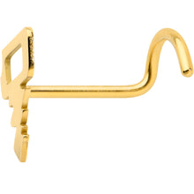 将图片加载到图库查看器,20G 7mm Gold Tone Stylish Key Left Side Nose Screw