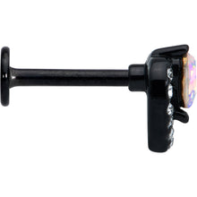Load image into Gallery viewer, 16G 5/16 Aurora Gem Black Rococo Hearts Labret Monroe Tragus