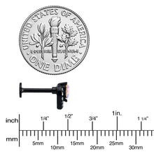 Load image into Gallery viewer, 16G 5/16 Aurora Gem Black Rococo Hearts Labret Monroe Tragus
