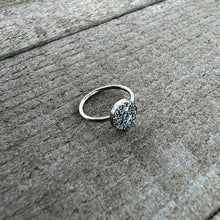 Load image into Gallery viewer, 20G 5/16 Blue Gem Retro Peace Sign Seamless Nose Hoop