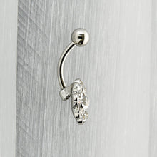 Load image into Gallery viewer, Clear Gem Whimsy Flower Belly Ring