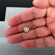 Load image into Gallery viewer, Clear Gem Gold Tone Whimsy Flower Belly Ring