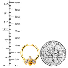 Load image into Gallery viewer, 16G 3/8 Yellow Gem Gold Tone Fashion Winged Bug Hinged Segment Ring
