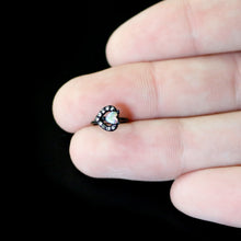 Load image into Gallery viewer, 20G 5/16 Aurora Clear Gem Black Rococo Hearts Nose Hoop