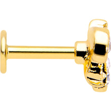 将图片加载到图库查看器,16G 1/4 White Yellow Gem Gold Tone Fashion Winged Bug Labret