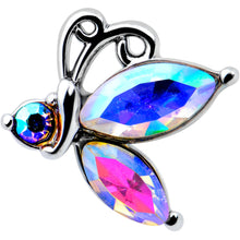 Load image into Gallery viewer, 16G 5/16 Aurora CZ Gem Fleur de Lis Butterfly Labret Monroe Tragus