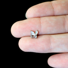 将图片加载到图库查看器,16G 1/4 Aurora CZ Gem Fleur de Lis Butterfly Cartilage Tragus Earring