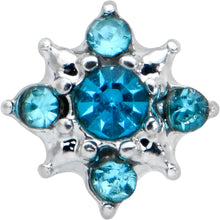 Load image into Gallery viewer, 20G 7mm Blue Clear Gem Stylish Snowflake L Shape Nose Ring