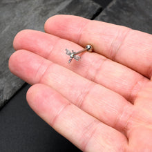 Load image into Gallery viewer, Aurora Gem Ornate Dragonfly Barbell Tongue Ring