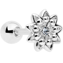 将图片加载到图库查看器,16G 1/4 Clear Gem Starry Flower Cartilage Tragus Earring
