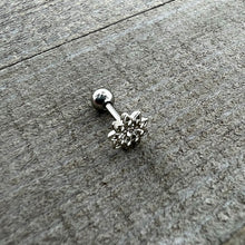 将图片加载到图库查看器,16G 1/4 Clear Gem Starry Flower Cartilage Tragus Earring