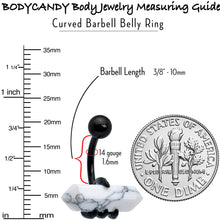 将图片加载到图库查看器,White Howlite Stone Black Claw Belly Ring