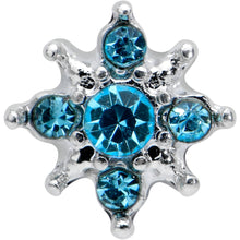Load image into Gallery viewer, 16G 1/4 Blue Gem Stylish Snowflake Cartilage Tragus Earring