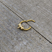 Load image into Gallery viewer, 16G 3/8 Clear Gem Gold Tone Flying Dragonfly Hinged Segment Ring
