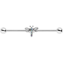 将图片加载到图库查看器,14G Aurora Gem Dragonfly Flying Industrial Barbell 38mm
