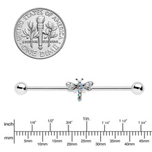 将图片加载到图库查看器,14G Aurora Gem Dragonfly Flying Industrial Barbell 38mm