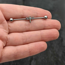 将图片加载到图库查看器,14G Aurora Gem Dragonfly Flying Industrial Barbell 38mm