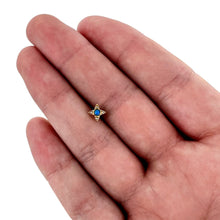 Load image into Gallery viewer, 16G 5/16 Blue Synthetic Opal Gold Hue Rhombus Labret Monroe Tragus