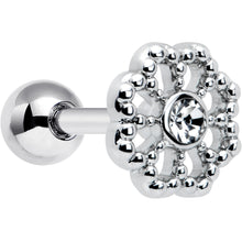 Load image into Gallery viewer, 16G 1/4 Clear Gem Baroque Fabulous Flower Cartilage Tragus Earring
