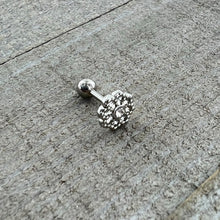 Load image into Gallery viewer, 16G 1/4 Clear Gem Baroque Fabulous Flower Cartilage Tragus Earring