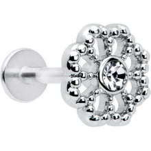 Load image into Gallery viewer, 16G 5/16 Clear Gem Baroque Fabulous Flower Labret Monroe Tragus