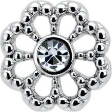 Load image into Gallery viewer, 16G 5/16 Clear Gem Baroque Fabulous Flower Labret Monroe Tragus