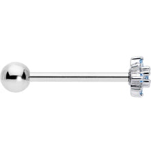 将图片加载到图库查看器,Blue Clear Gem Stylish Snowflake Barbell Tongue Ring