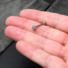 将图片加载到图库查看器,Blue Clear Gem Stylish Snowflake Barbell Tongue Ring