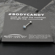 将图片加载到图库查看器,Blue Clear Gem Stylish Snowflake Barbell Tongue Ring