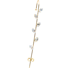 Load image into Gallery viewer, Clear CZ Gem Gold Tone Leafy Vine Ear Cuff Bar Earring