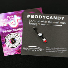 将图片加载到图库查看器,Clear Gem Black Officially Licensed Beetlejuice Lydia Dangle Belly Ring