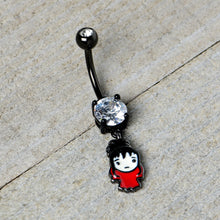 将图片加载到图库查看器,Clear Gem Black Officially Licensed Beetlejuice Lydia Dangle Belly Ring