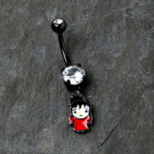 将图片加载到图库查看器,Clear Gem Black Officially Licensed Beetlejuice Lydia Dangle Belly Ring