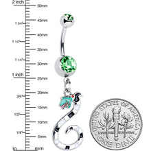 将图片加载到图库查看器,Green Gem Officially Licensed Beetlejuice SandWorm Dangle Belly Ring