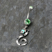 将图片加载到图库查看器,Green Gem Officially Licensed Beetlejuice SandWorm Dangle Belly Ring