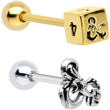 Load image into Gallery viewer, Officially Licensed Dungeons & Dragons Dice Barbell Tongue Ring Set of 2