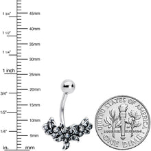 Load image into Gallery viewer, Clear Gem Flower Garland Belly Ring