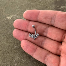 Load image into Gallery viewer, Clear Gem Flower Garland Belly Ring