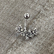 Load image into Gallery viewer, Clear Gem Flower Garland Belly Ring