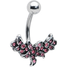 Load image into Gallery viewer, Pink Gem Flower Garland Belly Ring